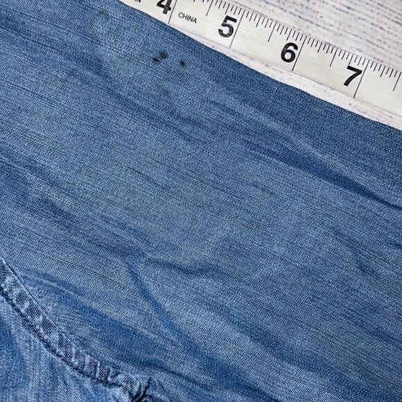 Rails Carter Dark Vintage Wash Chambray Button Front Long Sleeve Top sz S FLAW - Picture 10 of 10